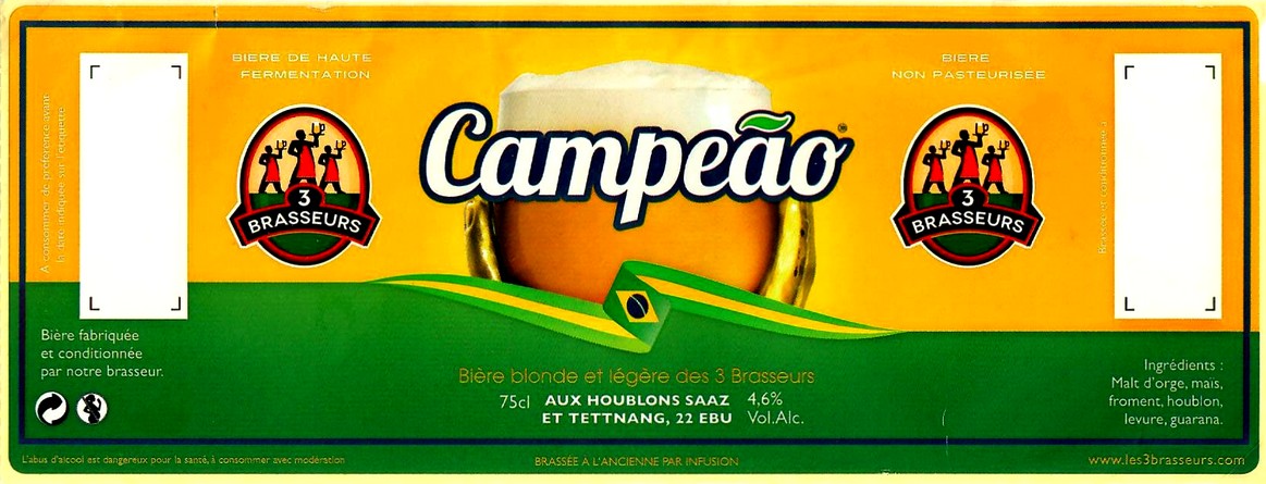 etiquette BRASSERIE LES 3 BRASSEURS LILLE 47