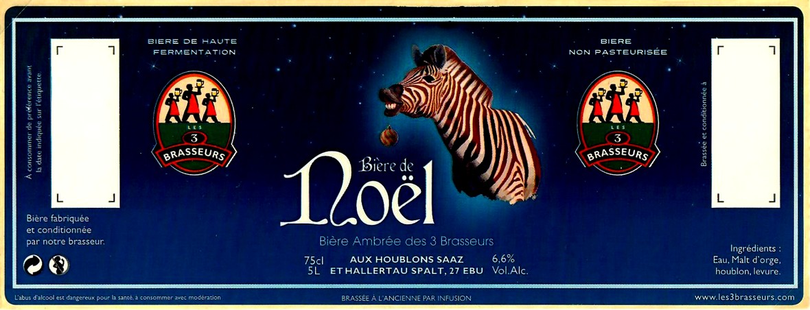 etiquette BRASSERIE LES 3 BRASSEURS LILLE 52
