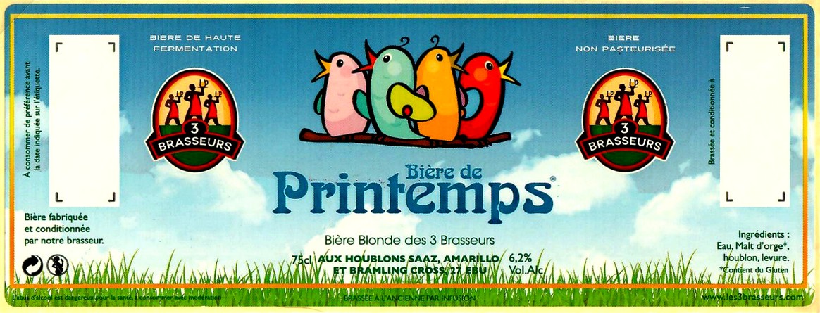 etiquette BRASSERIE LES 3 BRASSEURS LILLE 53