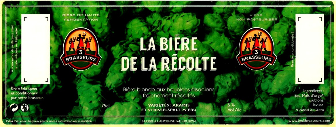 etiquette BRASSERIE LES 3 BRASSEURS LILLE 54