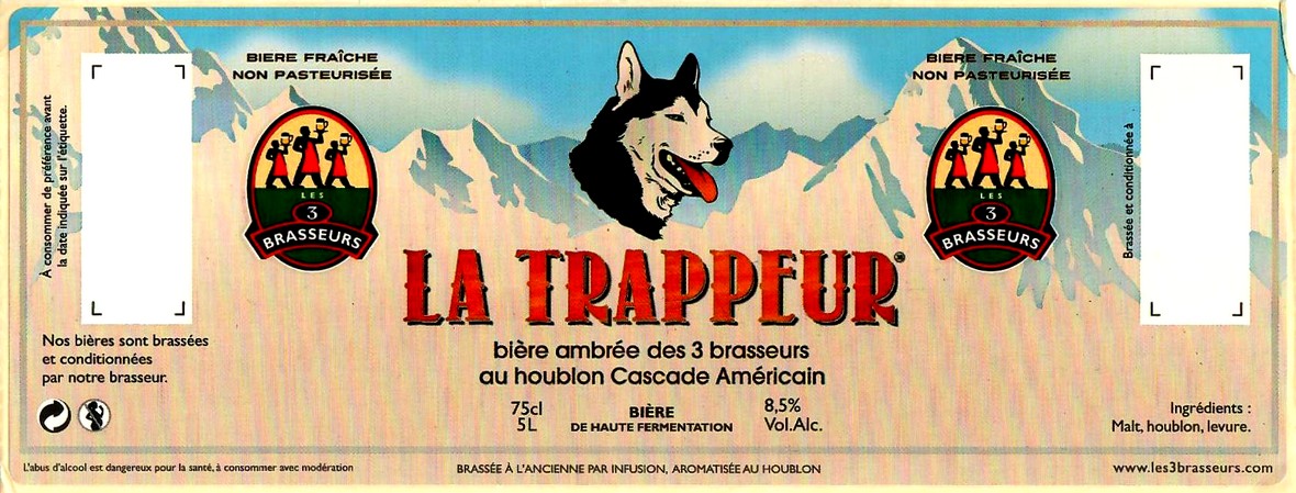 etiquette BRASSERIE LES 3 BRASSEURS LILLE 59