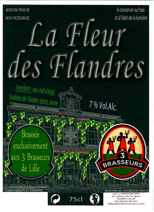 etiquette BRASSERIE LES 3 BRASSEURS LILLE 61