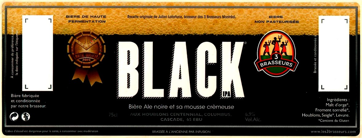 etiquette BRASSERIE LES 3 BRASSEURS LILLE 76