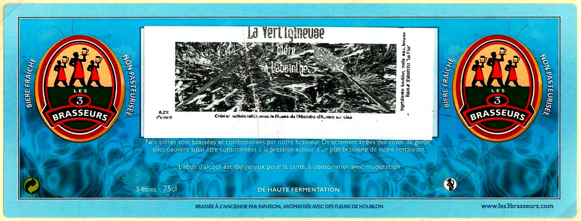 etiquette BRASSERIE LES 3 BRASSEURS LILLE 80