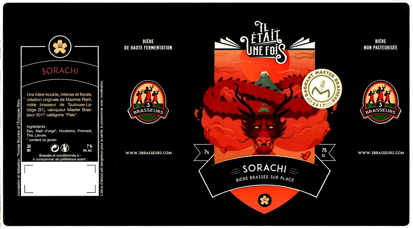 etiquette BRASSERIE LES 3 BRASSEURS LILLE 85