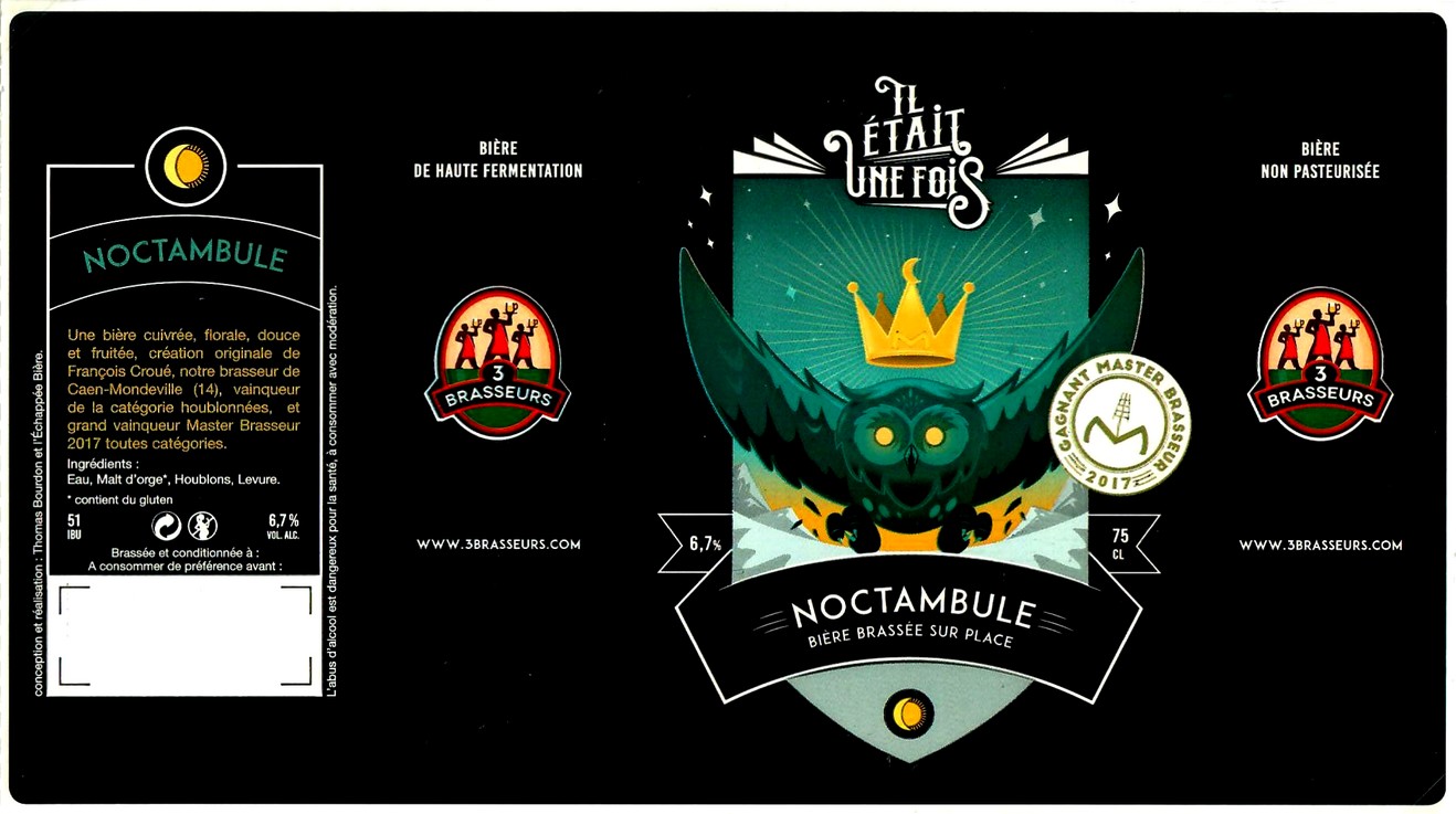 etiquette BRASSERIE LES 3 BRASSEURS LILLE 87