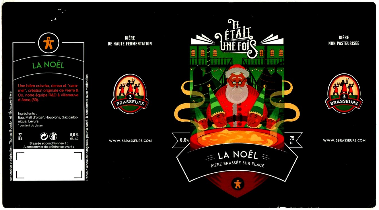 etiquette BRASSERIE LES 3 BRASSEURS LILLE 94