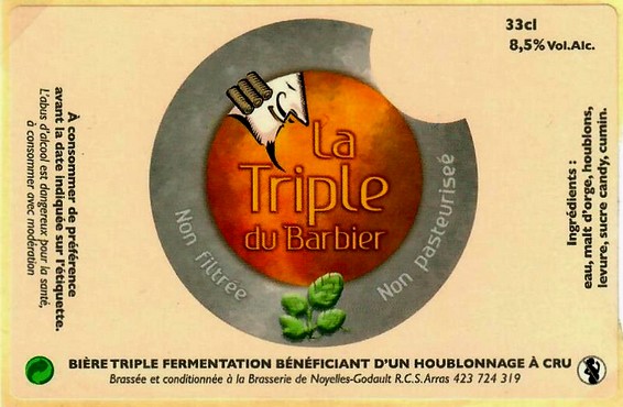etiquette BRASSERIE LES 3 BRASSEURS NOYELLES GODAULT 03
