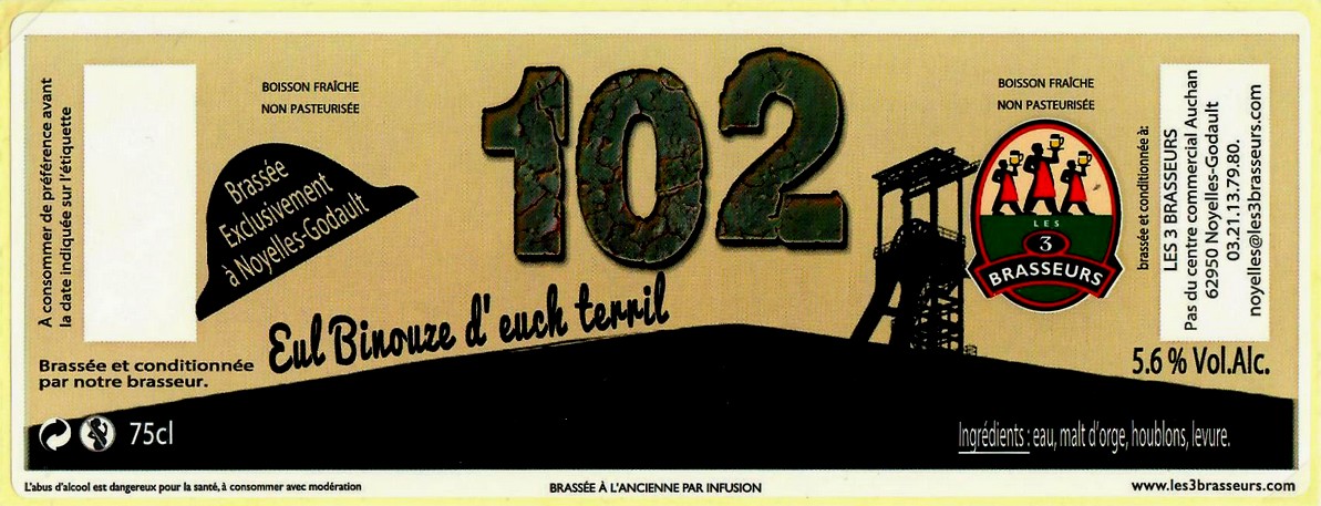 etiquette BRASSERIE LES 3 BRASSEURS NOYELLES GODAULT 04