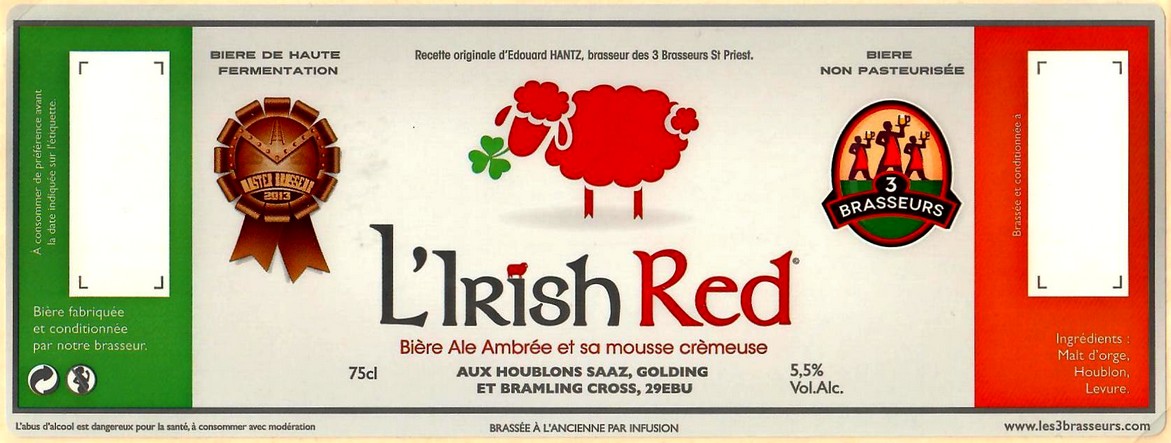 Etiquette BRASSERIE LES 3 BRASSEURS SAINT PRIEST 02