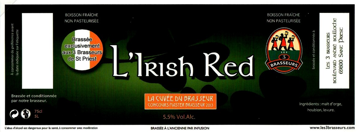 Etiquette BRASSERIE LES 3 BRASSEURS SAINT PRIEST 05