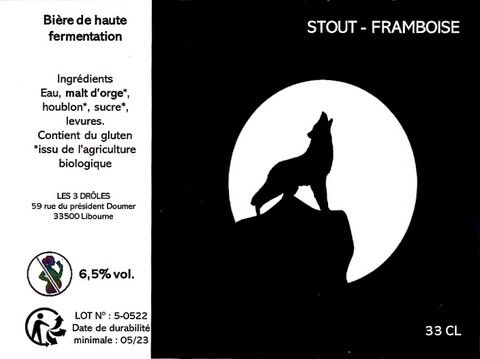 Etiquette BRASSERIE LES 3 DROLES 01