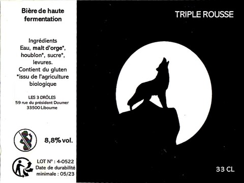 Etiquette BRASSERIE LES 3 DROLES 02