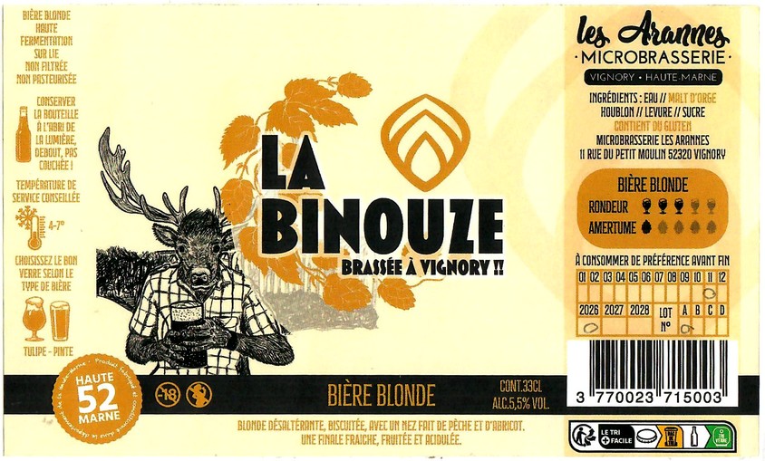 Etiquette BRASSERIE LES ARANNES 11