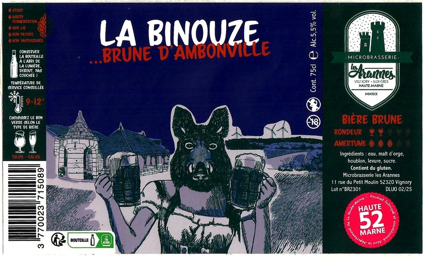 Etiquette BRASSERIE LES ARANNES 17