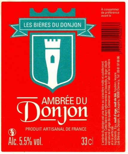 etiquette BRASSERIE LES BIERES DU DONJON 01
