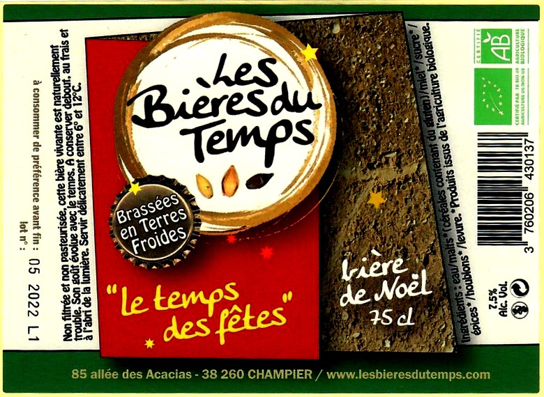 etiquette BRASSERIE LES BIERES DU TEMPS 23