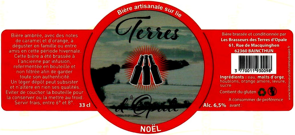 etiquette BRASSERIE LES BRASSEURS DES TERRES D'OPALE 04