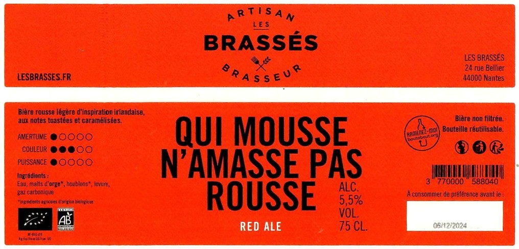 Etiquette BRASSERIE LES BRASSES 06