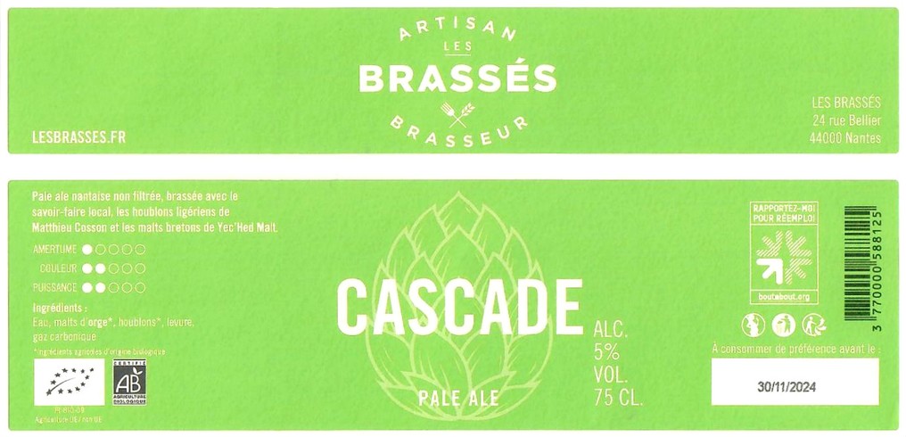 Etiquette BRASSERIE LES BRASSES 07