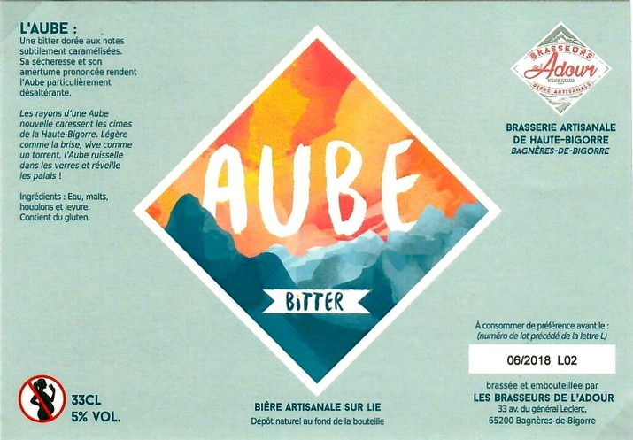 etiquette BRASSERIE LES BRASSEURS DE L'ADOUR 01