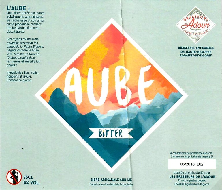 etiquette BRASSERIE LES BRASSEURS DE L'ADOUR 06