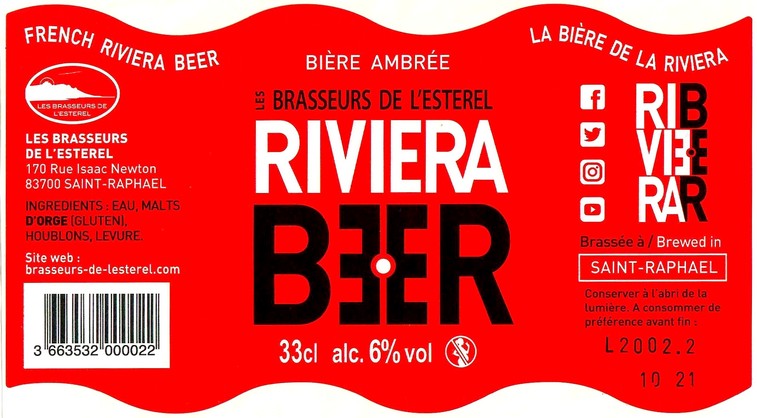 Etiquette BRASSERIE LES BRASSEURS DE L'ESTEREL 06