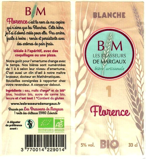 etiquette BRASSERIE LES BRASSEURS DE MARGAUX 01