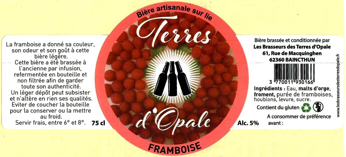Etiquette BRASSERIE LES BRASSEURS DES TERRES D'OPALE 13