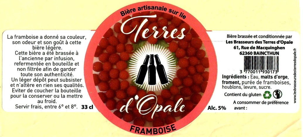 Etiquette BRASSERIE LES BRASSEURS DES TERRES D'OPALE 14