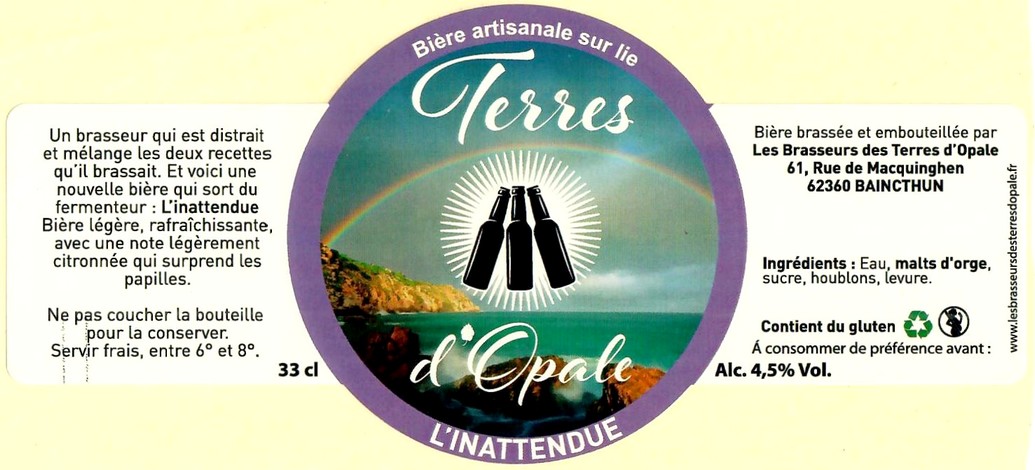 Etiquette BRASSERIE LES BRASSEURS DES TERRES D'OPALE 17