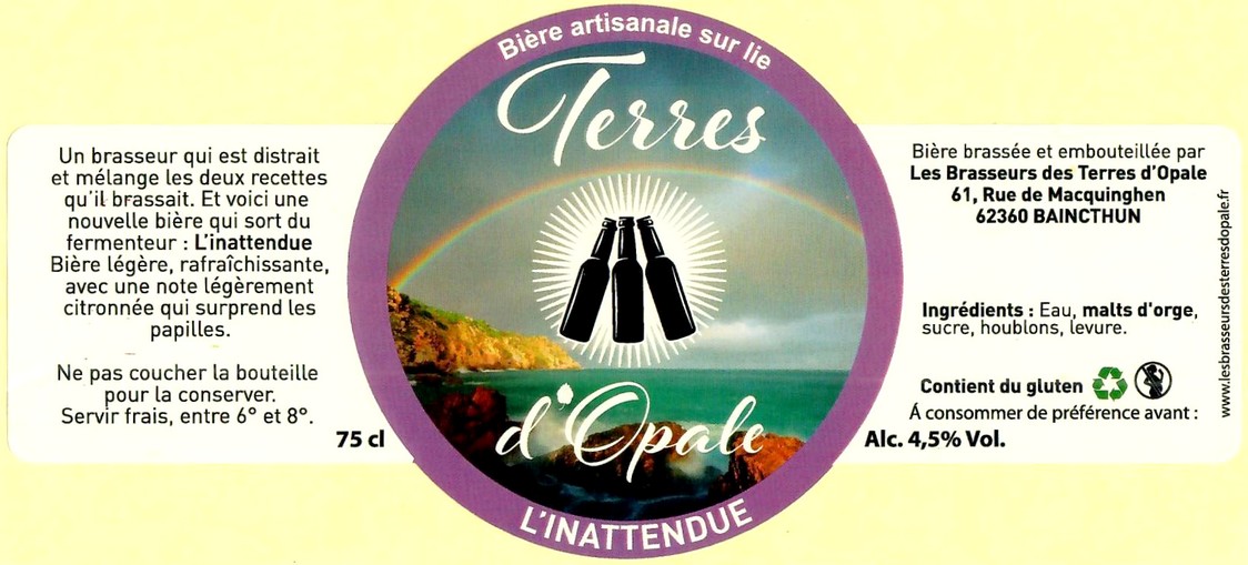 Etiquette BRASSERIE LES BRASSEURS DES TERRES D'OPALE 18