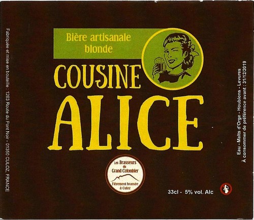 etiquette BRASSERIE LES BRASSEURS DU GRAND COLOMBIER 01