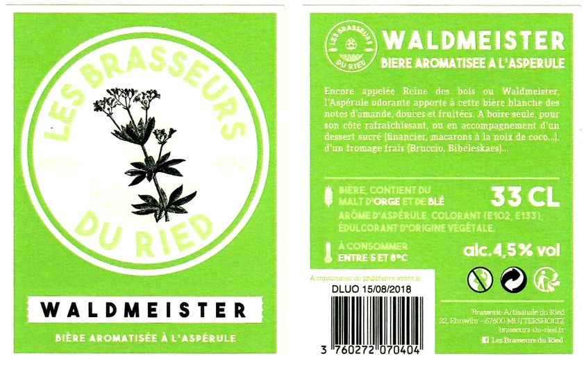 etiquette BRASSERIE LES BRASSEURS DU RIED 11