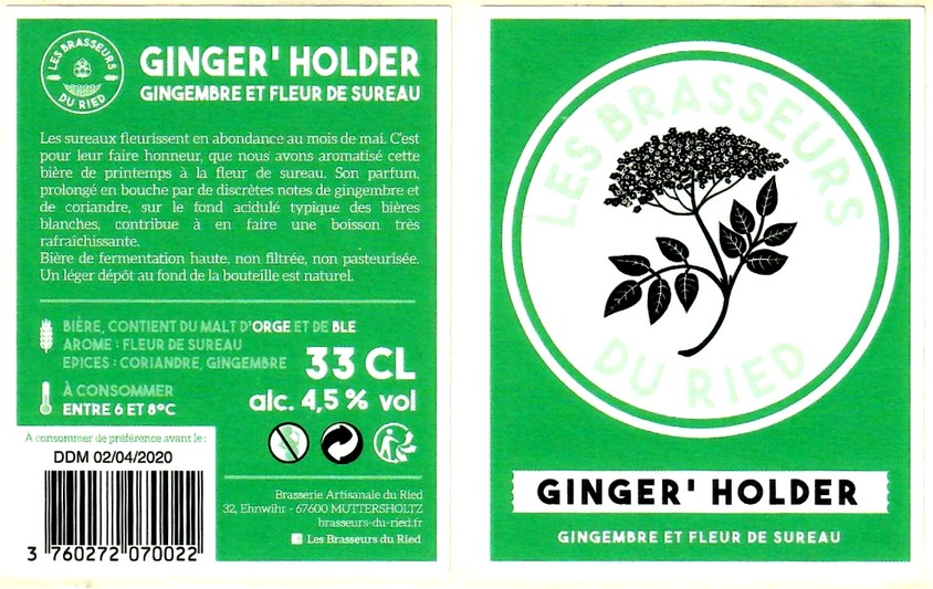 etiquette BRASSERIE LES BRASSEURS DU RIED 14