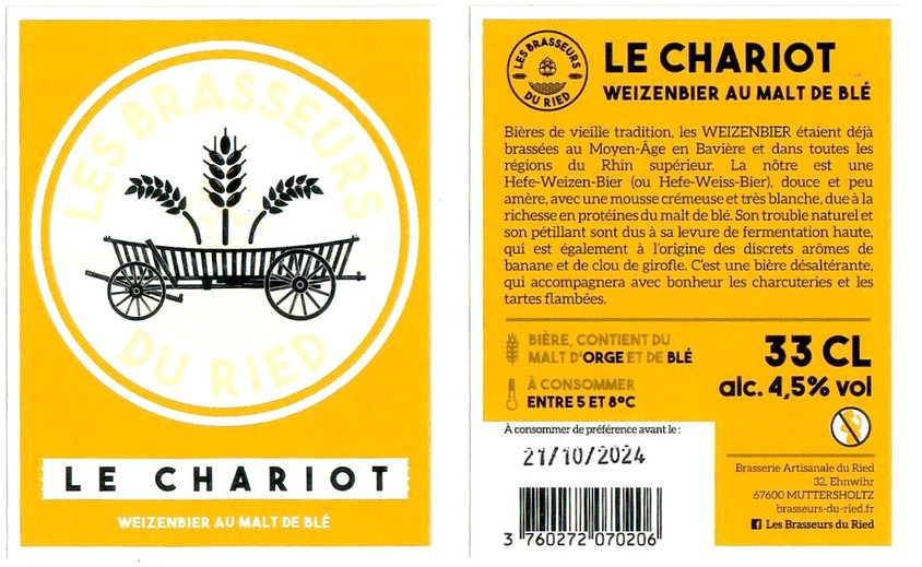 Etiquette BRASSERIE LES BRASSEURS DU RIED 24