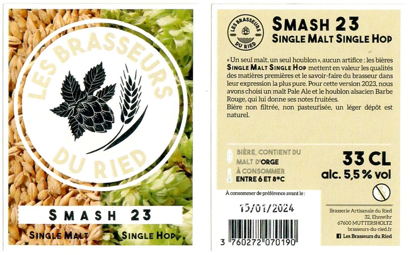 Etiquette BRASSERIE LES BRASSEURS DU RIED 25