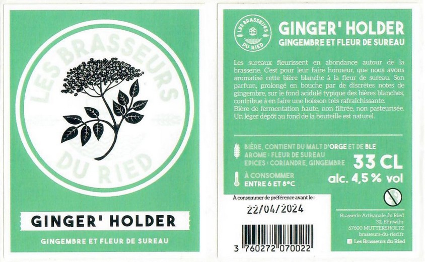 Etiquette BRASSERIE LES BRASSEURS DU RIED 33