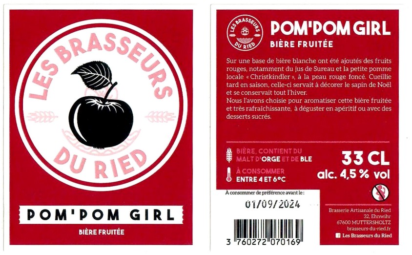 Etiquette BRASSERIE LES BRASSEURS DU RIED 34