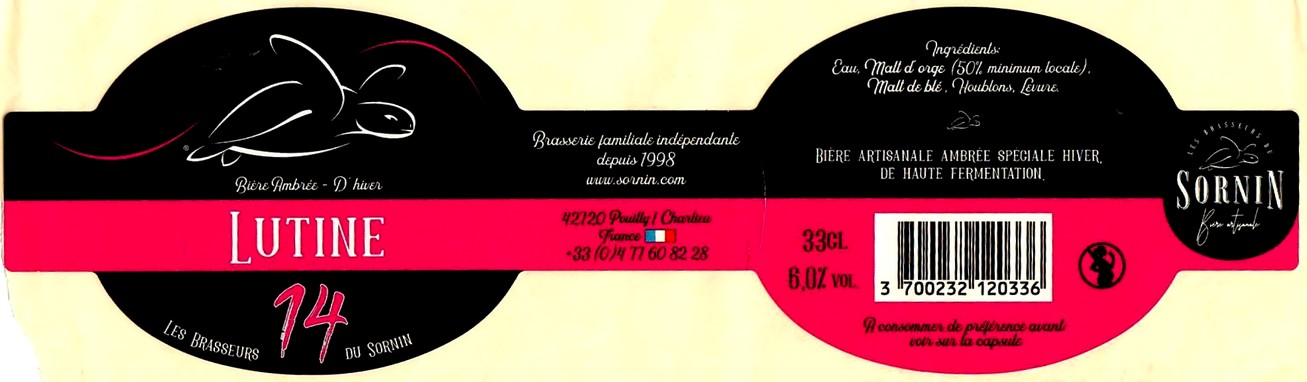 etiquette BRASSERIE LES BRASSEURS DU SORNIN 86