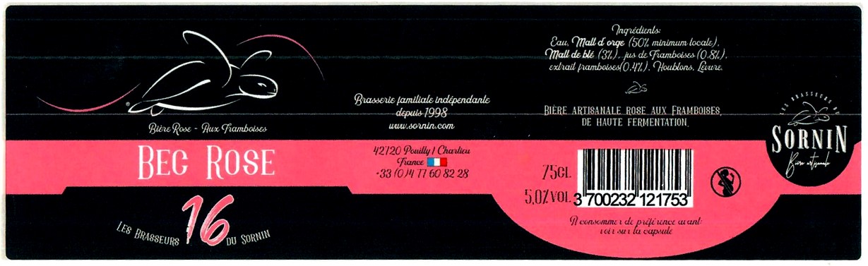 etiquette BRASSERIE LES BRASSEURS DU SORNIN 89