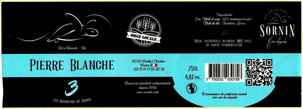 etiquette BRASSERIE LES BRASSEURS DU SORNIN 92