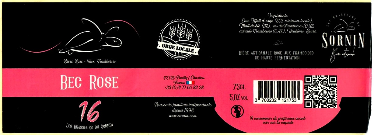 etiquette BRASSERIE LES BRASSEURS DU SORNIN 93