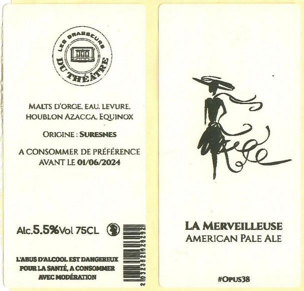 Etiquette BRASSERIE LES BRASSEURS DU THEATRE 13