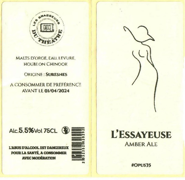 Etiquette BRASSERIE LES BRASSEURS DU THEATRE 14