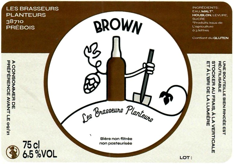 Etiquette BRASSERIE LES BRASSEURS PLANTEURS 01