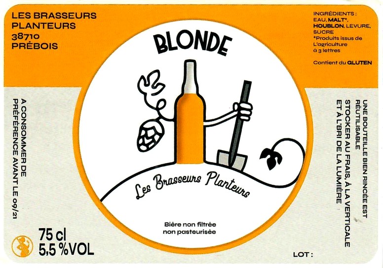 Etiquette BRASSERIE LES BRASSEURS PLANTEURS 02