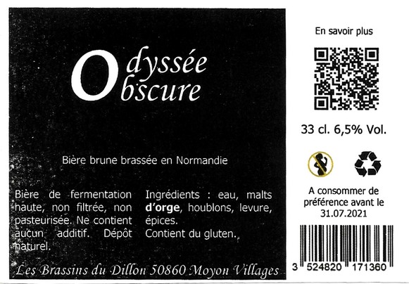 etiquette BRASSERIE LES BRASSINS DU DILLON 05