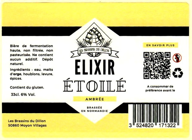 etiquette BRASSERIE LES BRASSINS DU DILLON 15