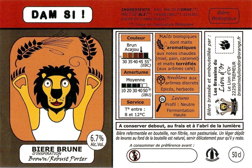 Etiquette BRASSERIE LES BRASSINS DU LION D'OR 11